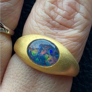 Sterling silver 925 Australian Opal Ring handmade